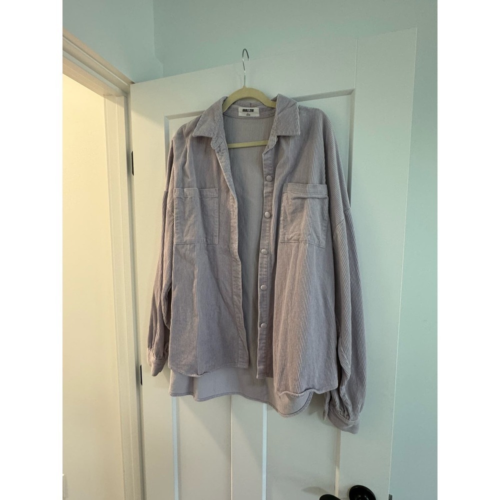 double zero Lavender corduroy shacket